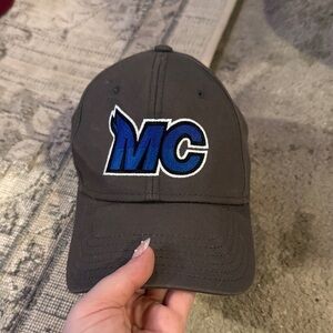 Gray Cap with Blue Manor College Logo